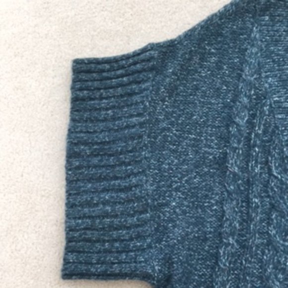 a.n.a. Marbled Chunky Style Knit V-Neck Sweater - Teal, Pink and White - Large - Picture 2 of 8